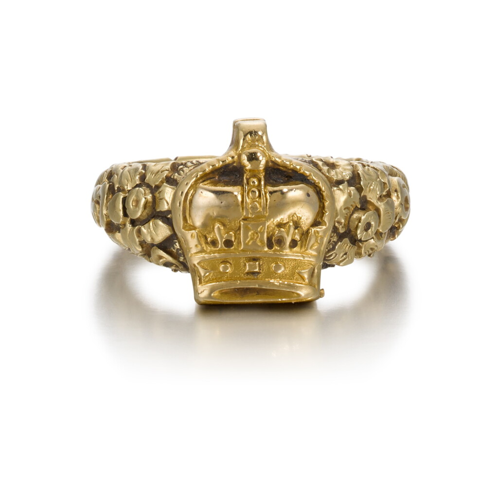 View full screen - View 1 of Lot 114. A Royal commemorative gold ring, circa 1821.