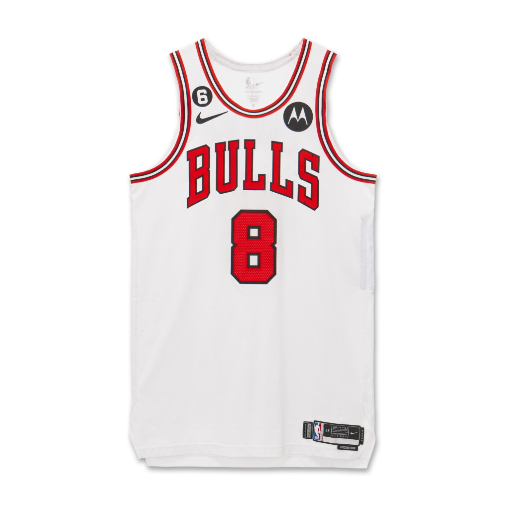 View full screen - View 1 of Lot 201. Zach LaVine Chicago Bulls 2022-2023 Game Worn Association Edition Jersey.