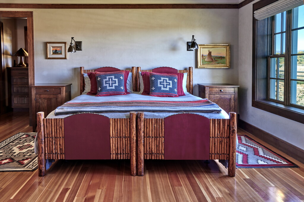 View full screen - View 1 of Lot 53. Bed from J Bar 9 Ranch, Cody, Wyoming.