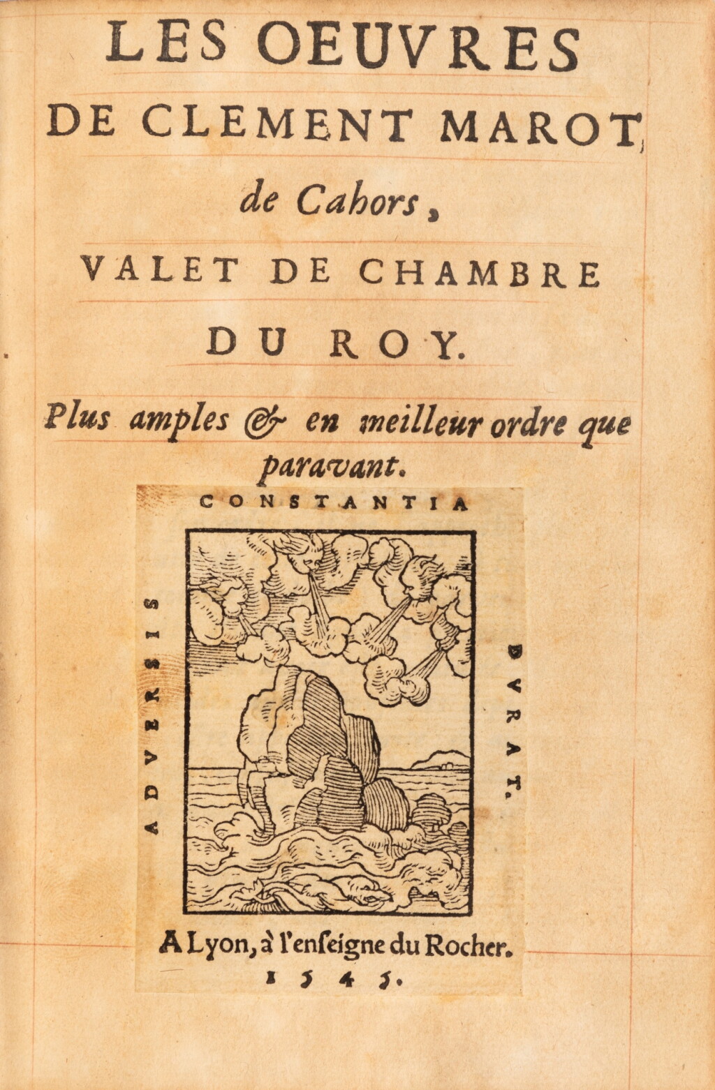 View full screen - View 1 of Lot 11. Les Œuvres. Lyon, à l’enseigne du Rocher, 1545. In-8. Reliure doublée attribuable à Boyet. Précieux exemplaire provenant de la bibliothèque d'Honoré de Balzac..