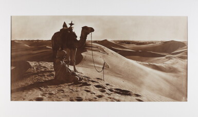 View full screen - View 1 of Lot 8. LEHNERT AND LANDROCK | Four large-format panorama photographs of desert scenes of travellers and camels..