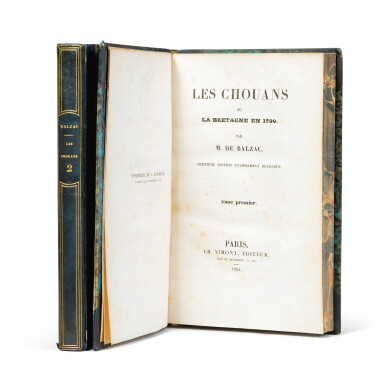 View full screen - View 1 of Lot 49. Les Chouans... Deuxième édition. Paris, 1834. 2 vol. in-8. Exemplaire de Ferdinand-Philippe d'Orléans..