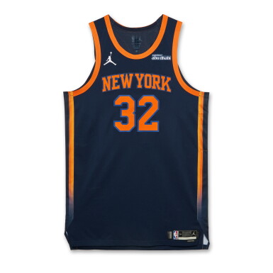 View full screen - View 1 of Lot 89. Karl-Anthony Towns New York Knicks 2024-2025 Game Worn Statement Edition Jersey | Double-Double.