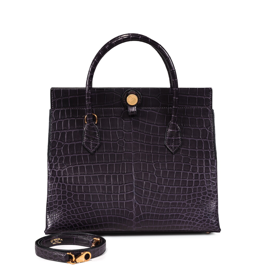 View full screen - View 1 of Lot 726. Prunoir Matte Porosus Crocodile HSS Special Model Rose Gold Hardware, 2021.