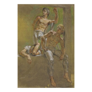 View full screen - View 1 of Lot 49. PAUL CADMUS | DANCERS BACK STAGE #1.