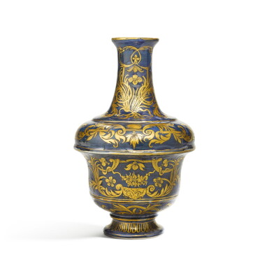 View full screen - View 1 of Lot 265. A powder-blue and gilt vase, Qing dynasty, 18th century.