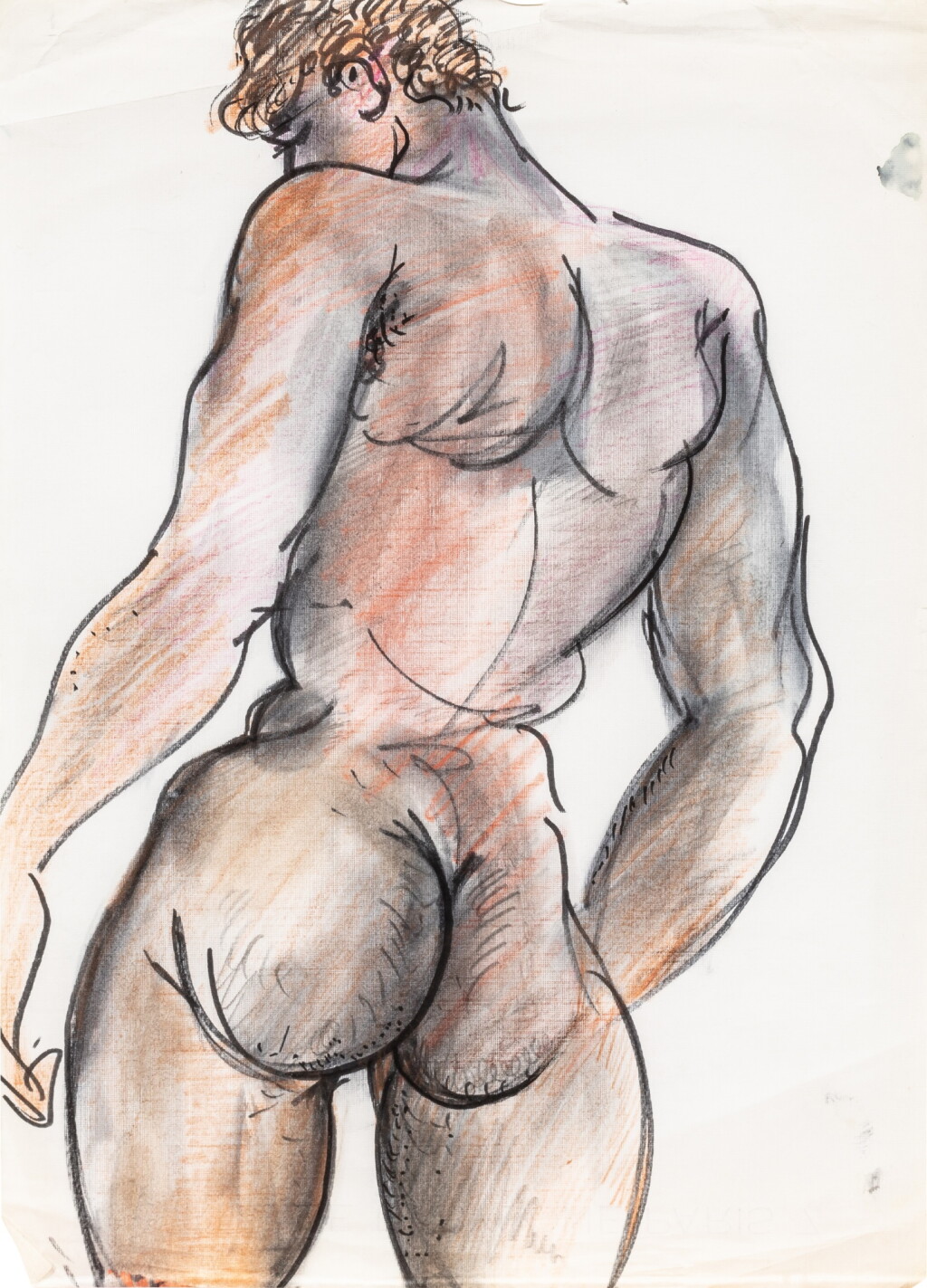 View full screen - View 1 of Lot 17. Male back nude, circa 1985.