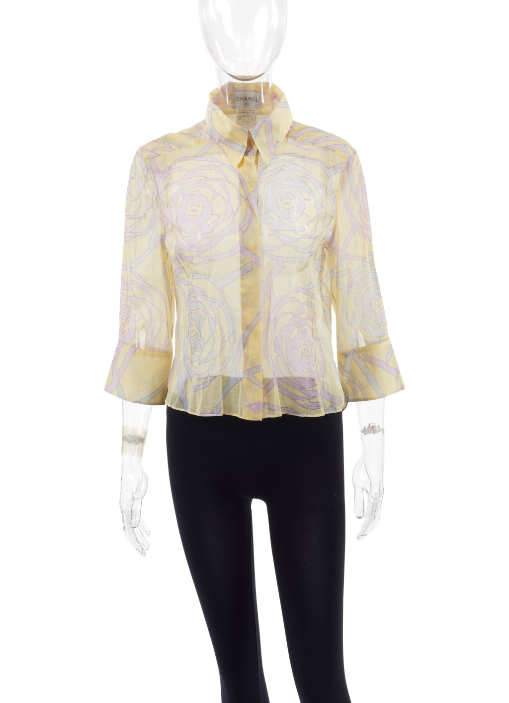 View full screen - View 1 of Lot 126. CHANEL | FLORAL PRINT COTTON SHIRT .