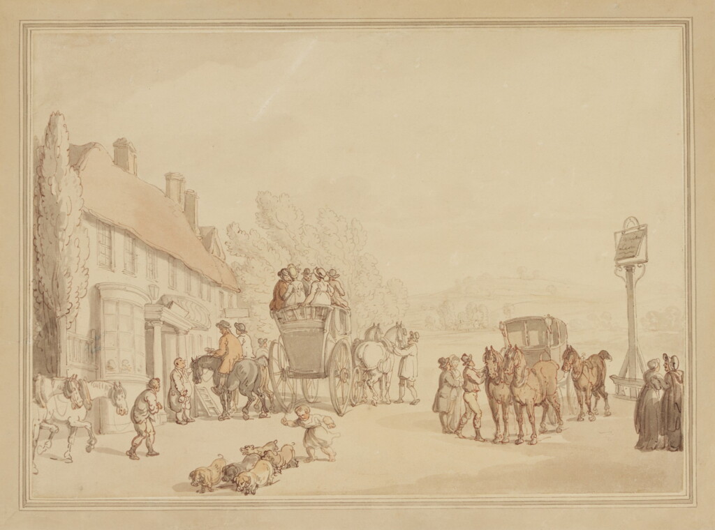 View full screen - View 1 of Lot 620. THOMAS ROWLANDSON | The White Lion Inn, Ponders End, Middlesex.