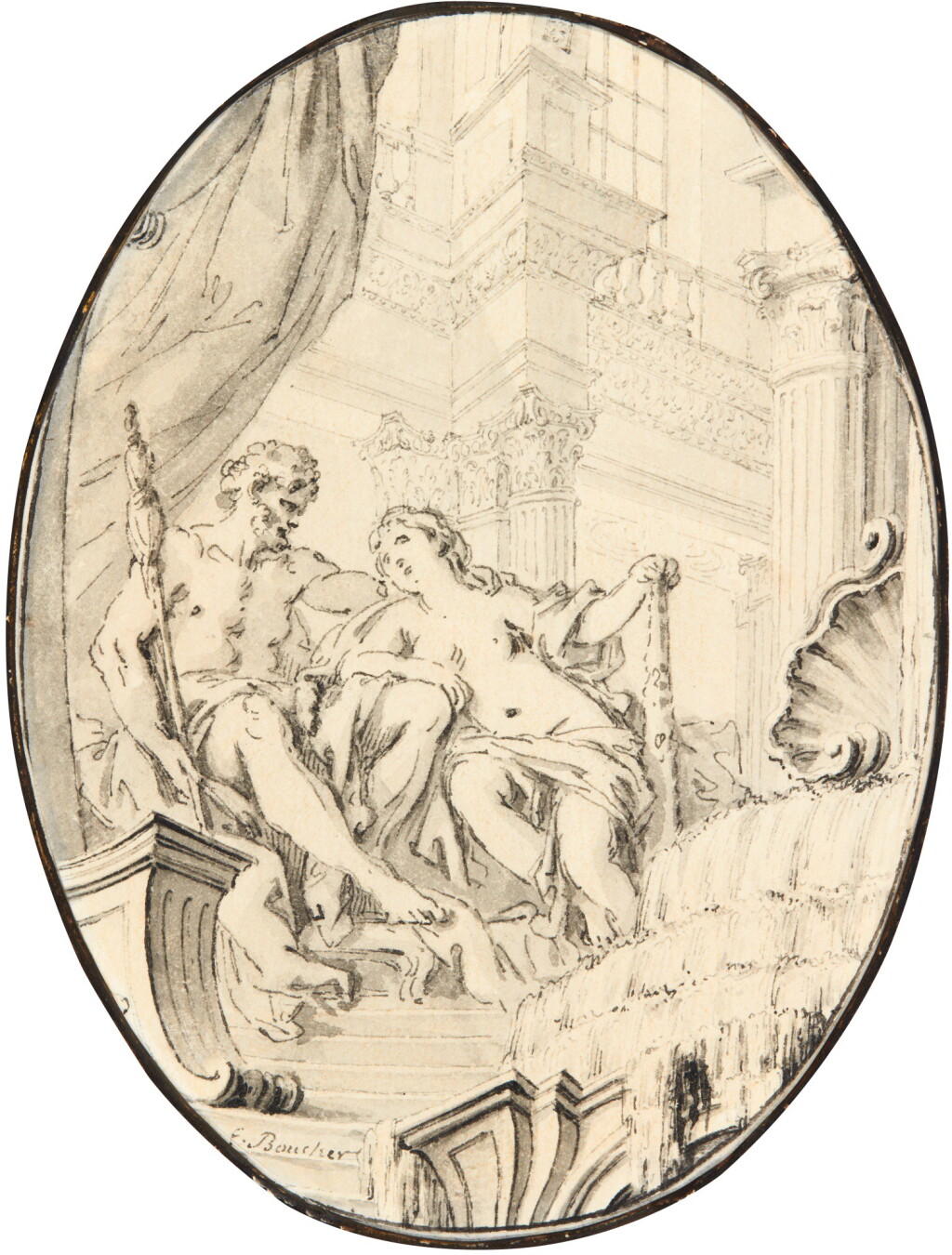 View full screen - View 1 of Lot 51. FRANÇOIS BOUCHER | HERCULES AND OMPHALE.