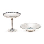 An Art Deco American Silver and Enamel Bowl And Tazze, Tiffany & Co., New York, Circa 1920