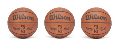 View full screen - View 1 of Lot 217. Set of 3 | Game Issued 2023-2024 Phoenix Suns Basketballs.