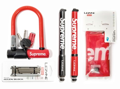 View full screen - View 1 of Lot 20. A GROUP OF 8 SUPREME BIKE ACCESSORIES.