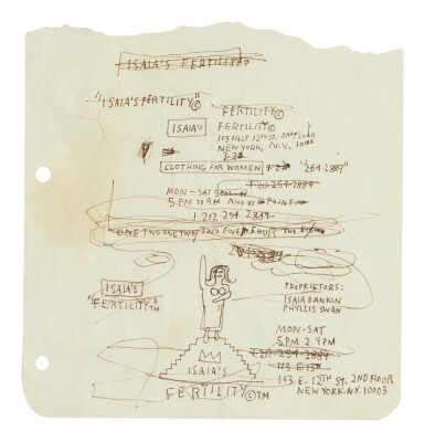 View full screen - View 1 of Lot 444. JEAN-MICHEL BASQUIAT | ISAIA'S FERTILITY.