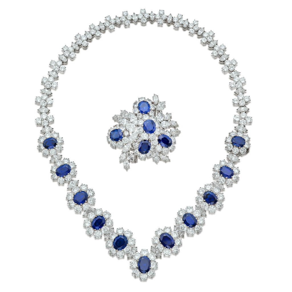 View full screen - View 1 of Lot 235. Sapphire and Diamond Necklace-Bracelet-Clip-Brooch Combination, France 梵克雅寶 | 藍寶石 配 鑽石 項鏈/手鏈/胸針,法國.