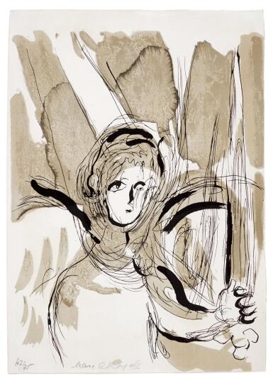 View full screen - View 1 of Lot 1. MARC CHAGALL | L'ANGE A L'ÉPÉE (MOURLOT 119; CRAMER BOOKS 25).