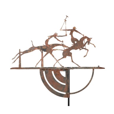 View full screen - View 1 of Lot 224. RARE POLO PLAYERS SHEET IRON WEATHERVANE, WILLIAM HUNT DIEDERICH (1884-1953), NEW YORK, CIRCA 1920-29.