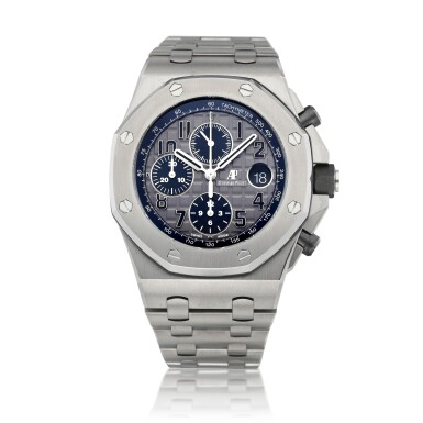 View full screen - View 1 of Lot 2214. Royal Oak Offshore QE II Cup 2018, Reference 26474TI.OO.1000TI.01 | A limited edition titanium chronograph bracelet watch with date, Circa 2018 | 愛彼 | 皇家橡樹離岸型系列 QE II Cup 2018 型號26474TI.OO.1000TI.01 | 限量版鈦金屬計時鏈帶腕錶,備日期顯示,約2018年製.