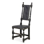 William and Mary Turned and Joined Maple 'Leather Back' Side Chair, Boston, Massachusetts, Circa 1705
