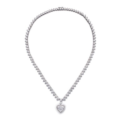 View full screen - View 1 of Lot 1841. Diamond Pendant Necklace | 3.02克拉 心形 E色 内部無瑕 鑽石 吊墜項鏈.