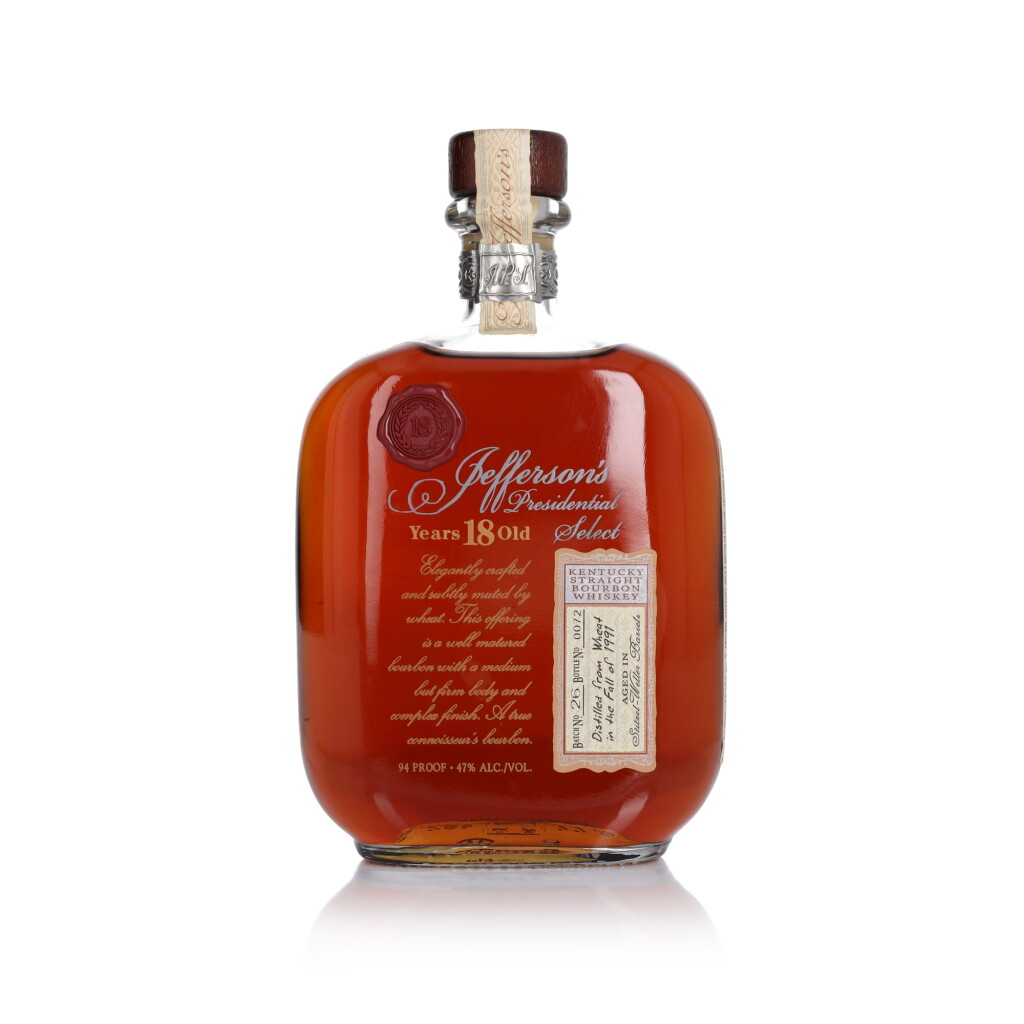 View full screen - View 1 of Lot 104. Jefferson's Presidential Select Bourbon 18 Year Old 94 Proof 1991 (1 BT 75cl).