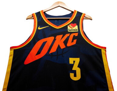 View full screen - View 1 of Lot 48. Josh Giddey Oklahoma City Thunder 2023-2024 In-Season Tournament Game Worn City Edition Jersey.