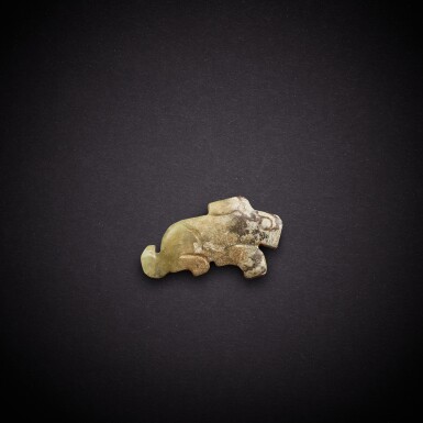 View full screen - View 1 of Lot 6816. A celadon jade hare, Shang dynasty | 商 青玉兔.