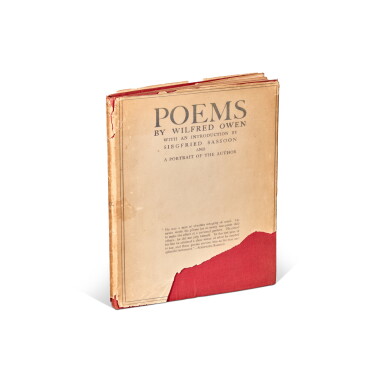 View full screen - View 1 of Lot 368. Wilfred Owen | Poems, London, 1920, first edition, dust-jacket.