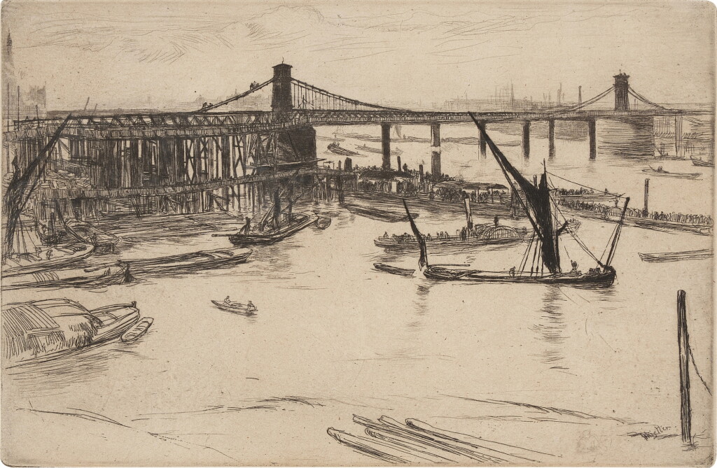 View full screen - View 1 of Lot 483. Old Hungerford Bridge, from The Thames.