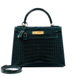 Vert Rousseau Shiny Mississipiensis Alligator Kelly 28 Sellier Gold Hardware, 2019