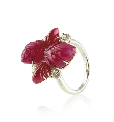 View full screen - View 1 of Lot 75. Ruby and diamond ring, Michele della Valle.
