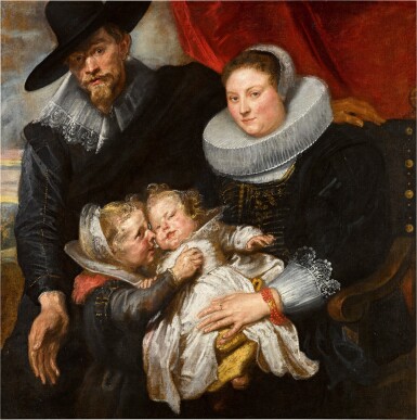 View full screen - View 1 of Lot 14. Family portrait of the painter Cornelis de Vos and his wife Suzanna Cock and their two eldest children, Magdalena and Jan-Baptist | 《畫家科尼利厄斯・德・沃斯、其妻蘇珊娜・考克與長子女馬格達萊納和揚・巴普蒂斯的全家福》.