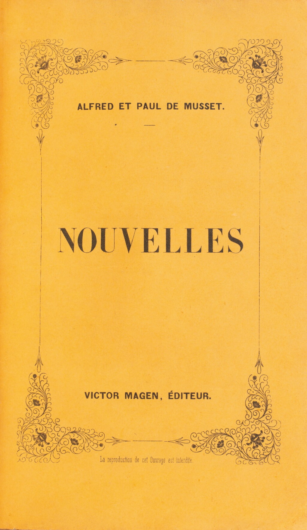 View full screen - View 1 of Lot 143. MUSSET (Alfred et Paul de). Nouvelles. 1848. Demi-maroquin violet de Durvand. Édition originale..