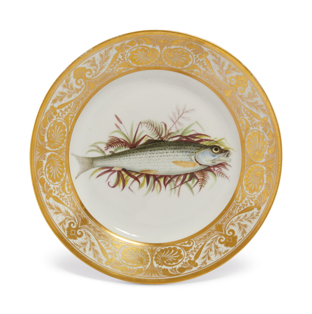 View full screen - View 1 of Lot 252. A DERBY 'FISH PLATE, CIRCA 1815.