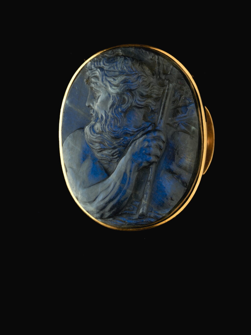 View full screen - View 1 of Lot 79. ITALIAN, 19TH CENTURY | CAMEO WITH NEPTUNE.