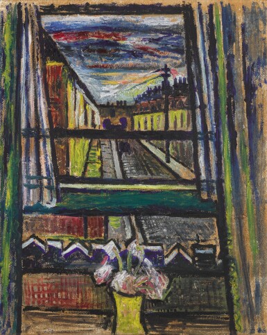 View full screen - View 1 of Lot 132. JOHN BRATBY | VIEW THROUGH A WINDOW.