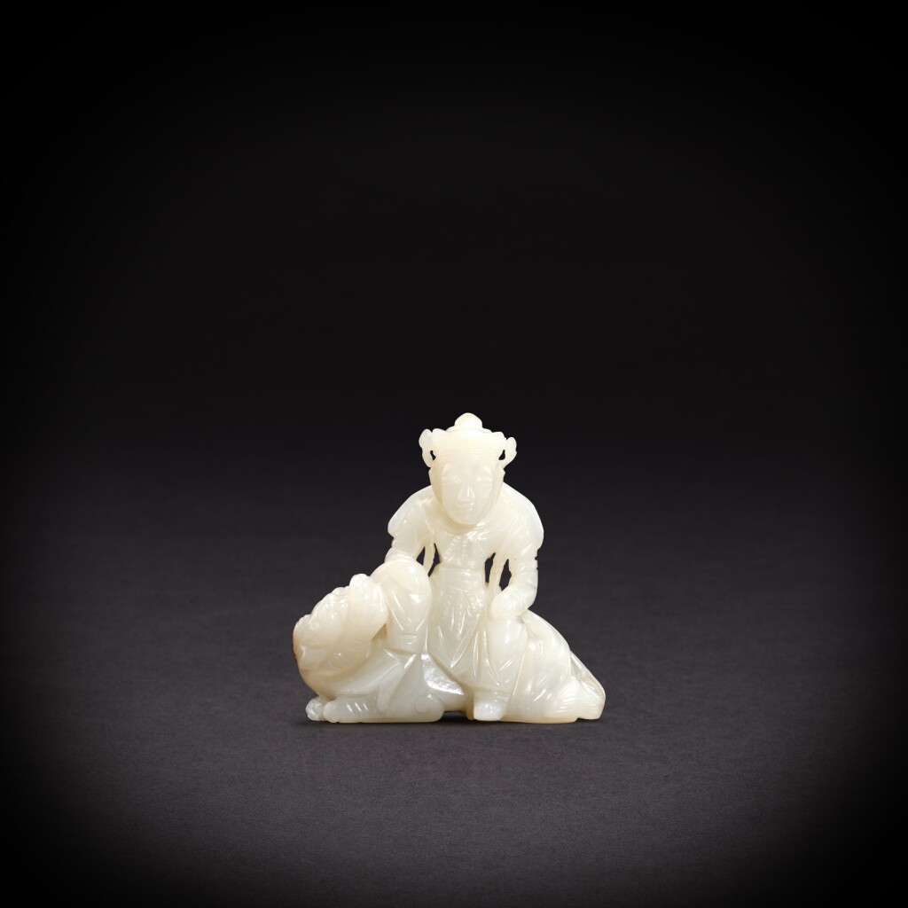 View full screen - View 1 of Lot 3535. A white jade Ksitigarbha, Qing dynasty, 18th century | 清十八世紀 白玉地藏菩薩像.