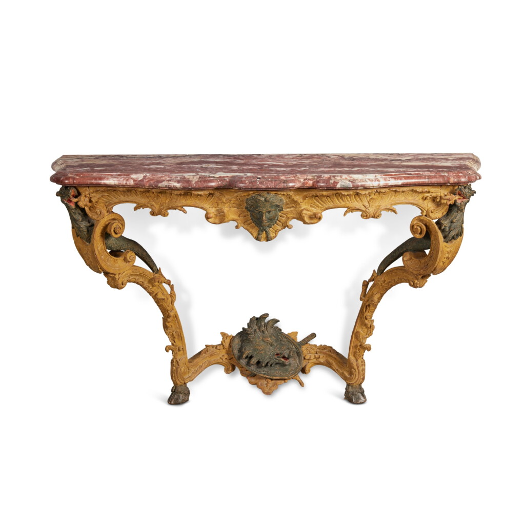 View full screen - View 1 of Lot 714. An Early Louis XV Carved Oak Console Table, Circa 1730.