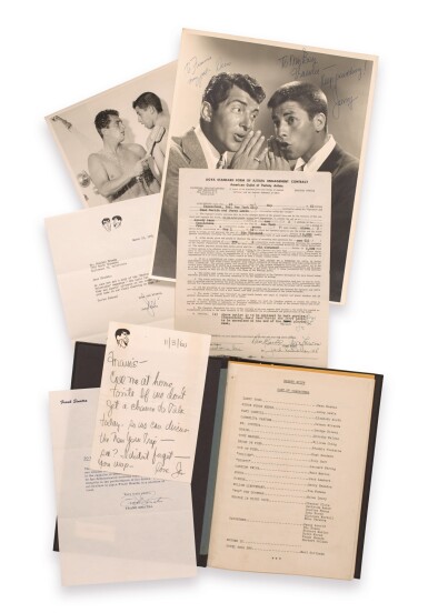 View full screen - View 1 of Lot 149. LEWIS, JERRY, AND DEAN MARTIN | An extensive collection of Lewis and Martin memorabilia, collected by Lewis's driver and assistant Frank Branda.
