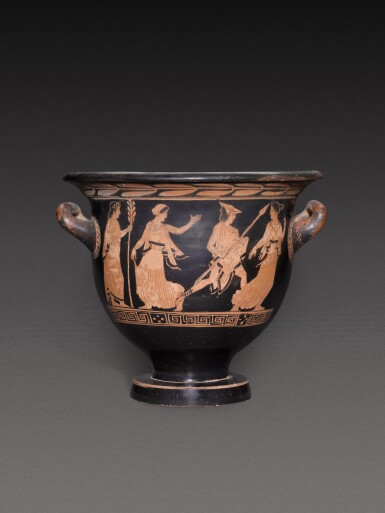 View full screen - View 1 of Lot 181. An Attic Red-figured Bell Krater, attributed to the Pothos Painter, circa 420 B.C..