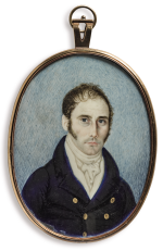 ATTRIBUTED TO LAMQUA | MINIATURE PORTRAIT OF A SEA CAPTAIN