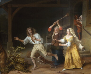 View full screen - View 1 of Lot 217. LAMBERT HARMENSZ. DOOMER | THE EXPULSION OF THE PRODIGAL SON FROM THE BROTHEL.