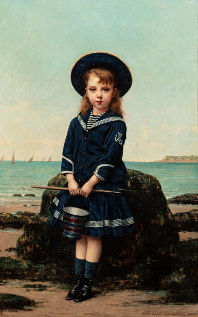 View full screen - View 1 of Lot 76. JULES EMILE SAINTIN | THE SMALL FISHERWOMAN.