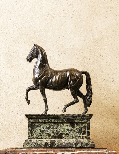 View full screen - View 1 of Lot 37. AFTER A MODEL OF LUIGI VALADIER | AN ECORCHÉ HORSE.
