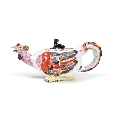 View full screen - View 1 of Lot 68. A Meissen Teapot and a Cover in the form of a Cockerel, Circa 1735.