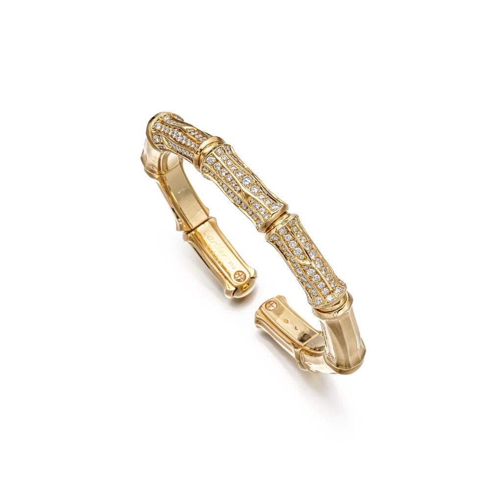 View full screen - View 1 of Lot 1745. 'Bamboo' Diamond Bangle | 卡地亞 | 'Bamboo' 鑽石 手鐲.