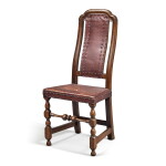 William and Mary Turned and Joined Maple 'Leather-Back' Side Chair Circa 1725