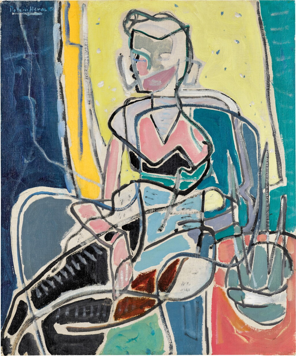 View full screen - View 1 of Lot 706. PATRICK HERON | GIRL WITH JONQUILS : 50.