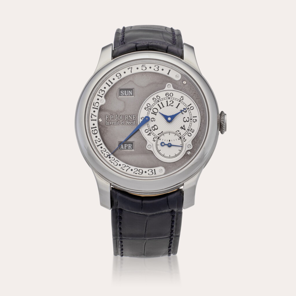 View full screen - View 1 of Lot 92. Octa Calendrier 'Ruthenium' | A limited edition platinum automatic annual calendar wristwatch with retrograde date, ruthenium coated dial and brass movement, Circa 2004.