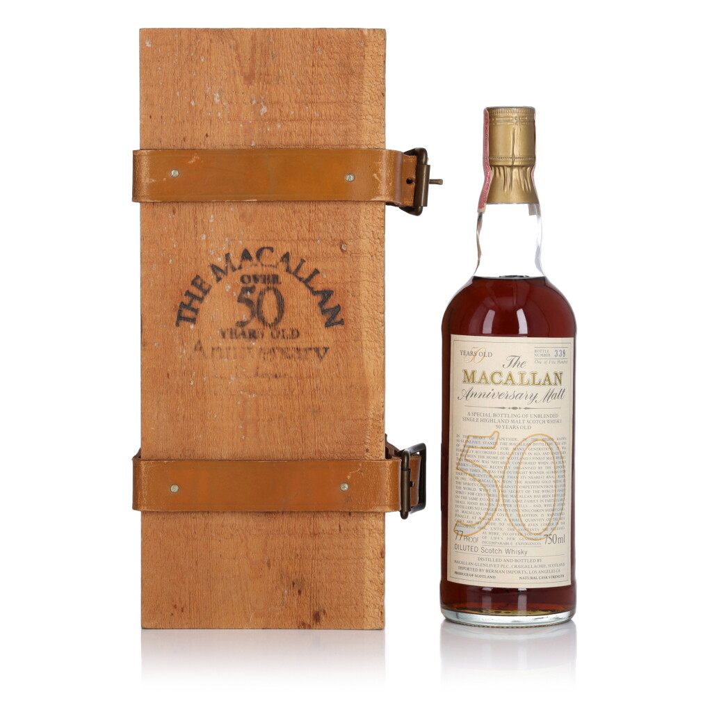 Voir en plein écran - Voir 1 du lot 4. The Macallan 50 Year Old Anniversary Malt 77 Proof 1928 (1 BT 75cl).